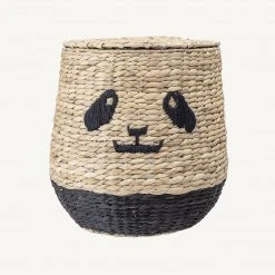 Bloomingville - Panda Storage Basket With Lid In Water Hyacinth