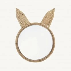 Sale Bloomingville - Holga Bunny Mirror In Natural Cane