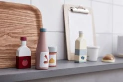 Kids Concept Kid's Concept - KID'S HUB Wooden Toy Condiment Bottle Set