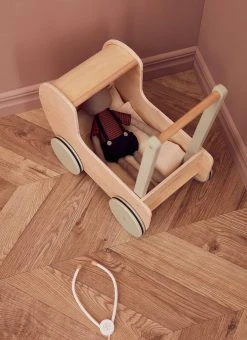 Kids Concept Kid's Concept - Wooden Dolls Pram Natural / Dusty Green