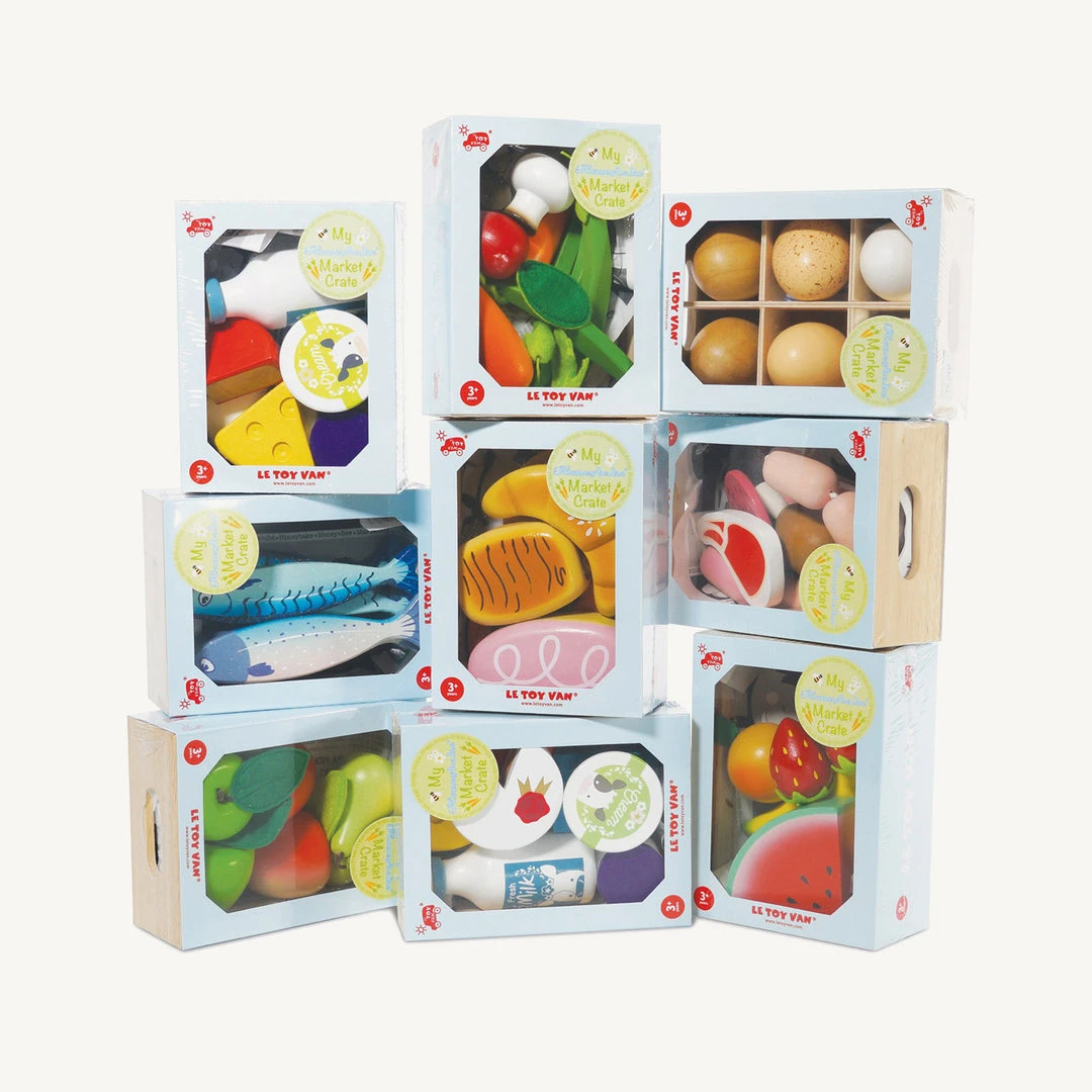 Le Toy Van - Honeybee Market Wooden Fruits '5 A Day' Crate