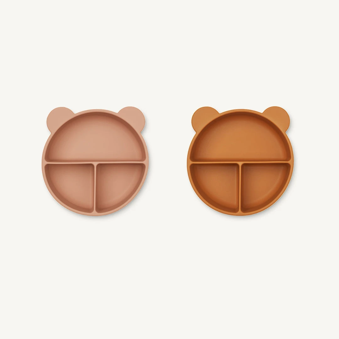 Sale Liewood - Connie Divider Bowl 2-Pack - Dark Rose/Mustard Mix