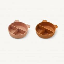 Sale Liewood - Connie Divider Bowl 2-Pack - Dark Rose/Mustard Mix