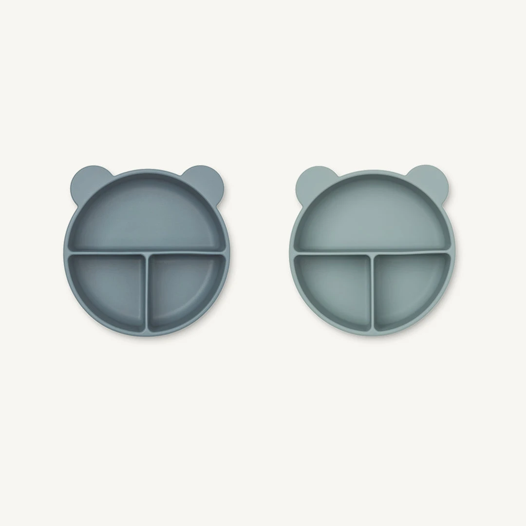 Liewood - Connie Divider Bowl 2-Pack - Whale Blue Mix 1 Liewood - Connie Divider Bowl 2-Pack - Whale Blue Mix