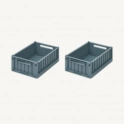 Liewood - Weston Small Storage Box 2-pack - Whale Blue Furniture & Storage
