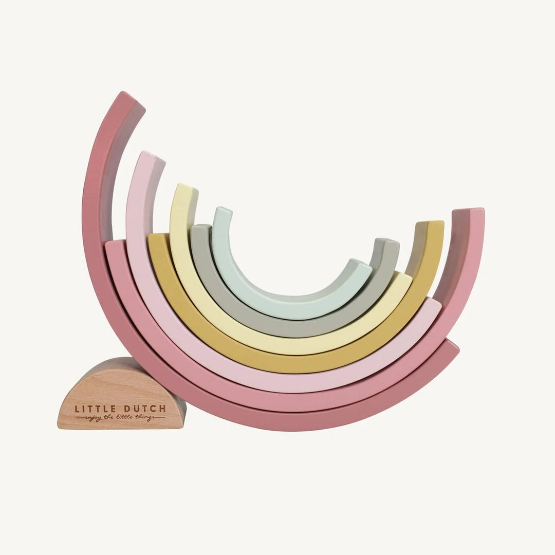 Little Dutch - Wooden Rainbow Stacker Pink 3 Little Dutch - Wooden Rainbow Stacker Pink