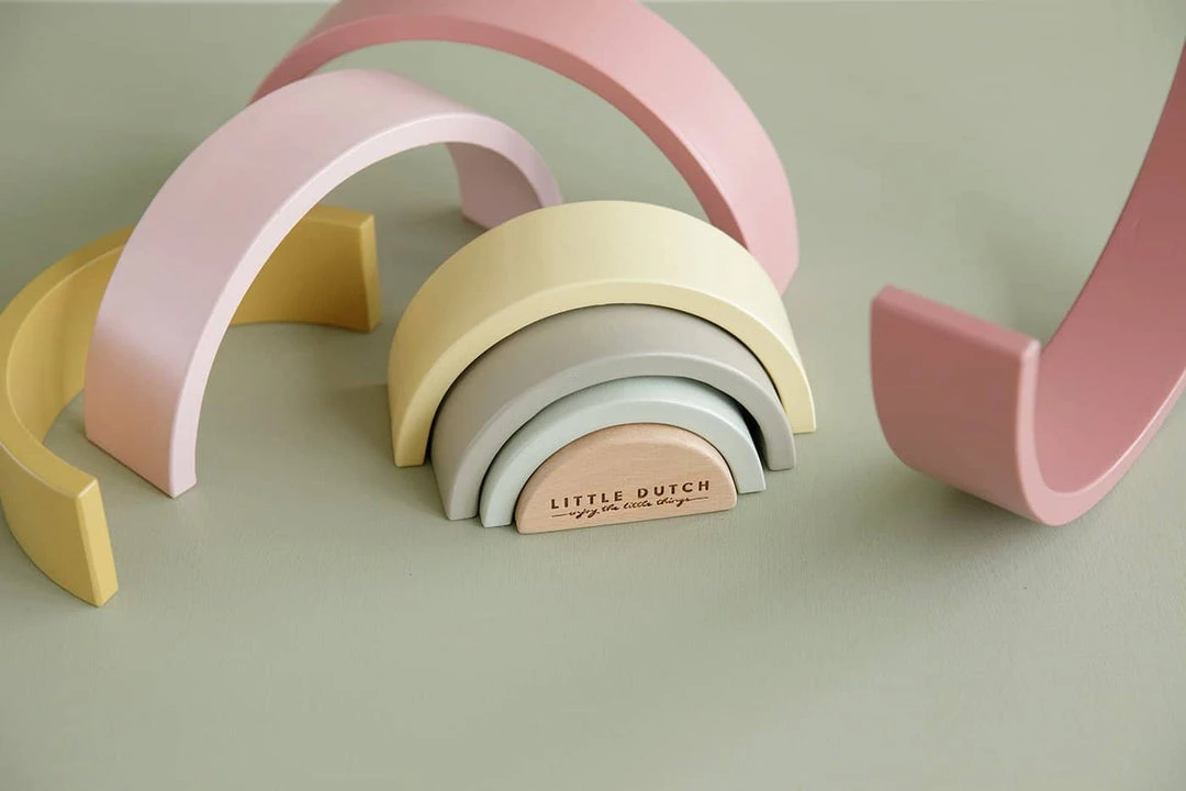 Little Dutch - Wooden Rainbow Stacker Pink 8 Little Dutch - Wooden Rainbow Stacker Pink