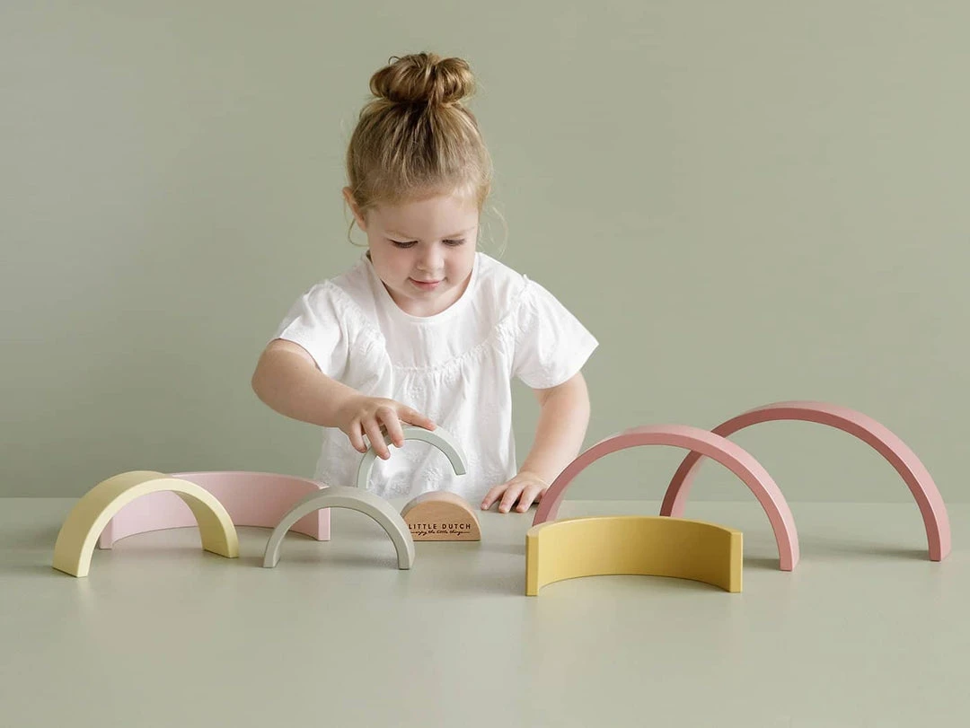 Little Dutch - Wooden Rainbow Stacker Pink 9 Little Dutch - Wooden Rainbow Stacker Pink