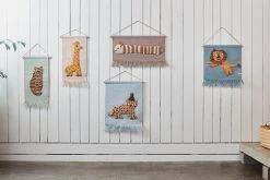 OYOY - Leopard Wallhanger Dust Blue