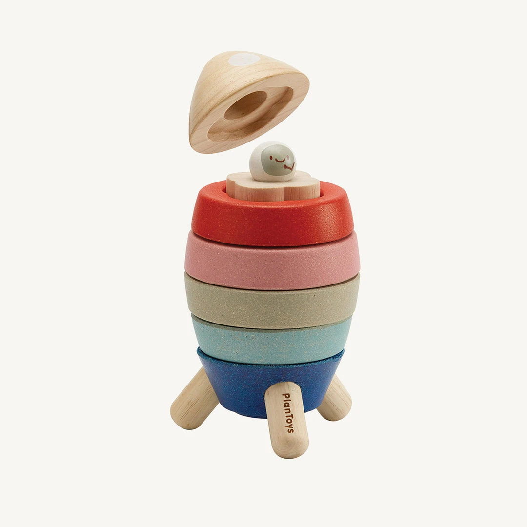 Plan Toys - Stacking Rocket Orchard Series Sale 3 Plan Toys - Stacking Rocket Orchard Series Sale
